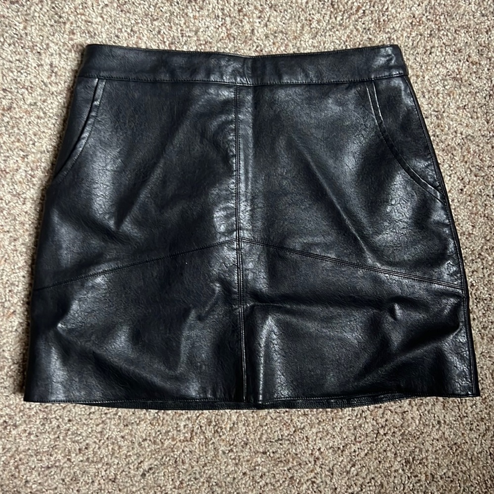 Lulu's a-line faux leather mini skirt